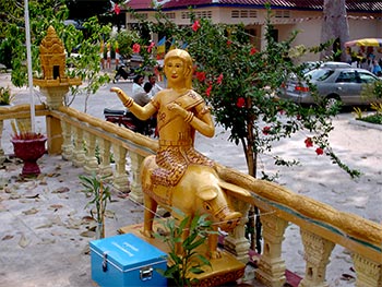 wat kraom in 2005.  buddhist temple in sihanoukville, cambodia