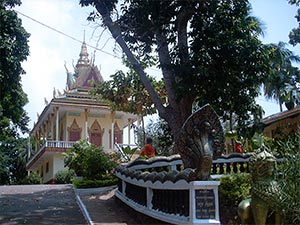 Wat Leu in 2006.  Buddhist Temple in SihanoukVille, Cambodia.  Monks.