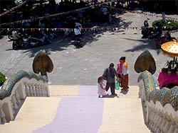 Wat Leu Khmer New Year in 2006.  Buddhist Temple in SihanoukVille, Cambodia.  Monks.